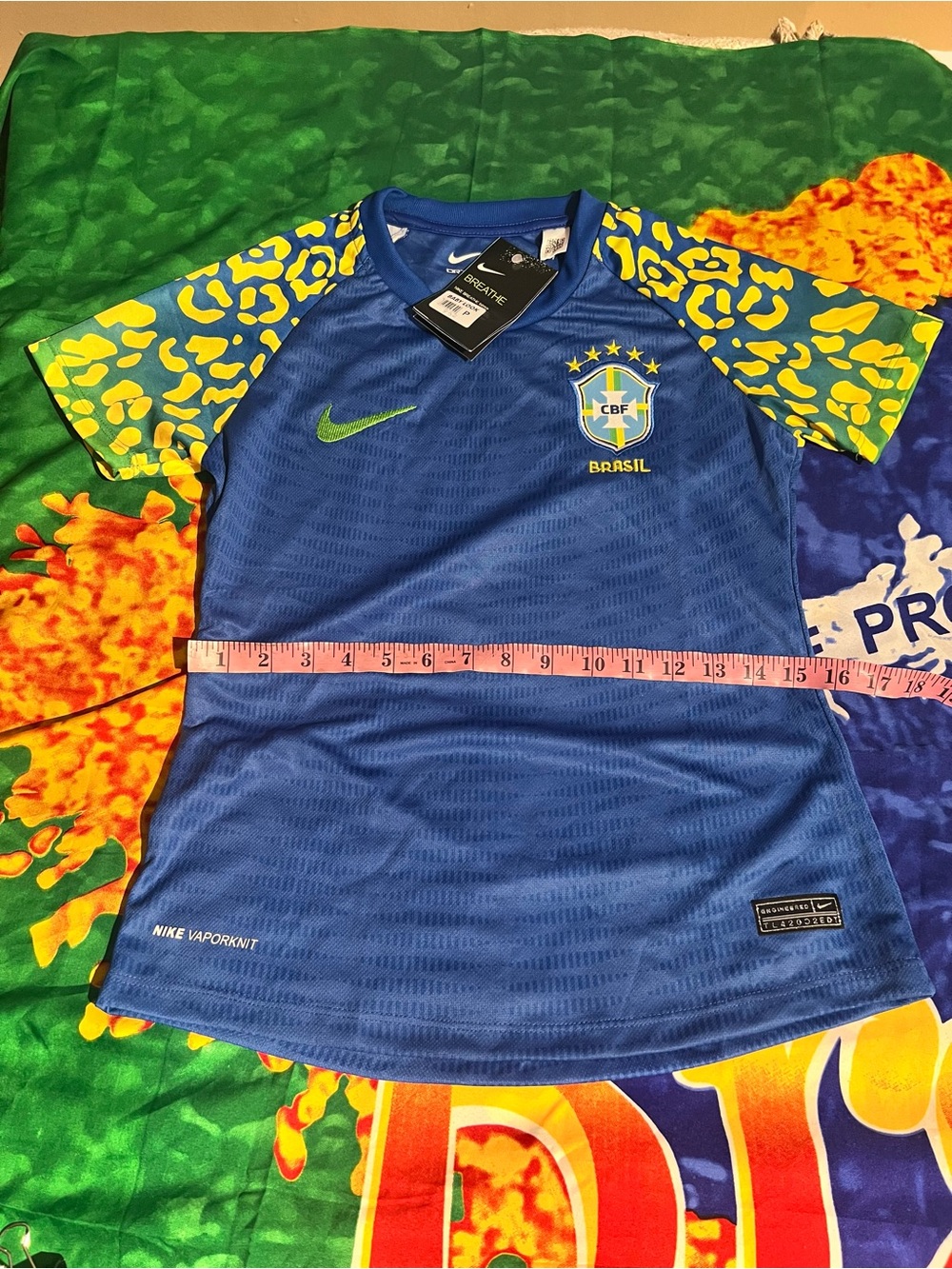Nike Kids Brazil Blue & Yellow Soccer Jersey - Picture 7 of 8